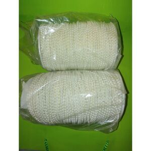 Lot Of 200 Yards Ivory Of 1/8" (3mm) Beaded Rope Strands